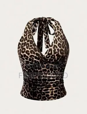 Leopard Print Alterneck Top