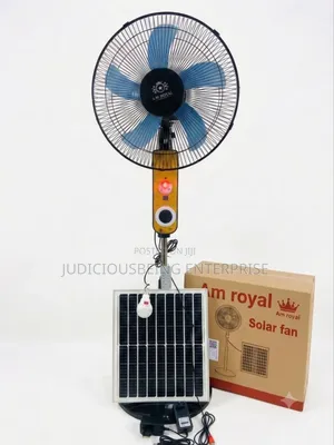 16" Solar Rechargeable Standing Fan Bulb, Mp4 Speaker Remote Control