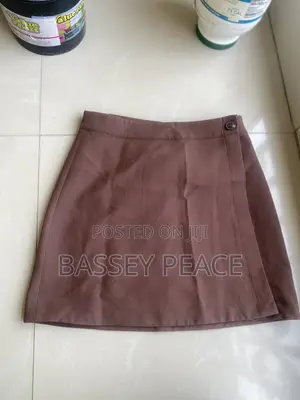 Brown Wrap Mini Skirt