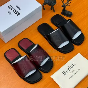 Original Berluti Leather Cover Slippers