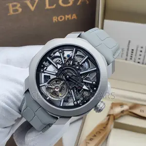 Bvlgari Transparent Leather Rubber Wristwatches Automatic