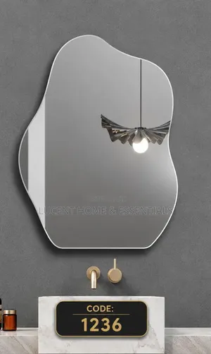 Elegant Frameless Abstract Wall Mirror for Bathroom Living Room
