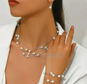 Pearl 4pcs Silver Jewellery Sets