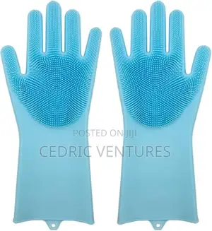 Silicone Reusable Dishwashing Scrubber Rubber - 1 Pair
