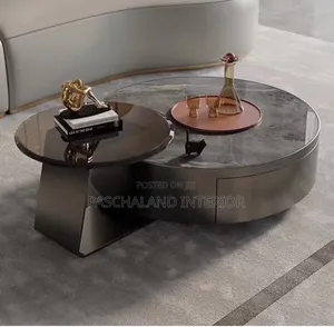 Luxury Round Center Table With Hidden Storage Compartment