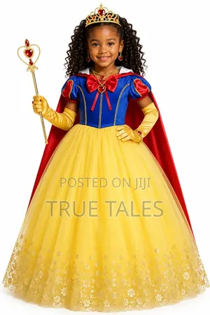Snow-White Character Dress+ Crown, Cape,Magic Wand,Jewelry Set Gloves