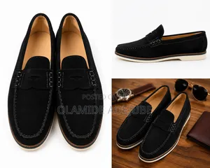 Men's Classic Black Leather Loafers – Premium Quality