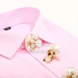 Floral Button Covers- White, Red, Gold And Silver Colour