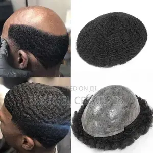 Men Wig : Men's African Curly Human Hair Wig,