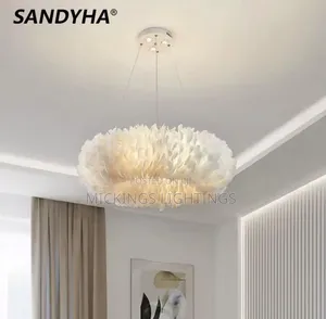 Nordic Lamp Soft Feather Chandelier