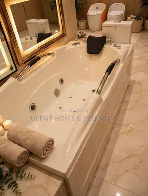 Hydro-Massage Jacuzzi Bathtub With Padded Headrest