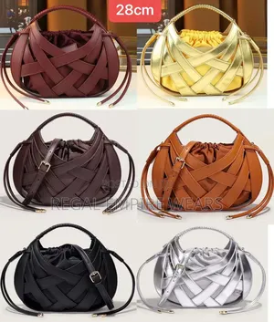 Luxury Women's Woven Leather Handbag With Shoulder Strap – 28cm