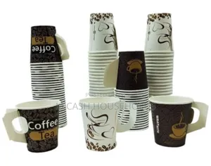 50pices Disposable Coffee Cups With Handle