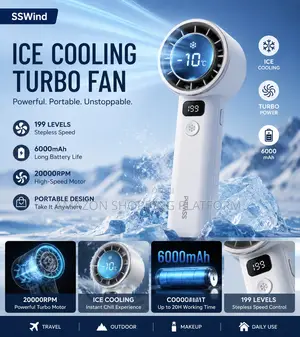 Portable Handheld Turbo Fan - 5 Speed Mini Personal Fan