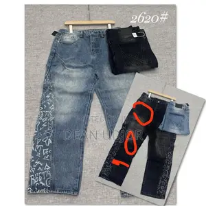Streetwear Side-Panel Graffiti Print Relaxed Baggy Jeans