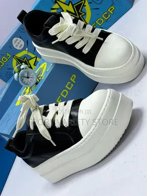 Premium Chunky Platform Sneakers -Black White Casual Shoes