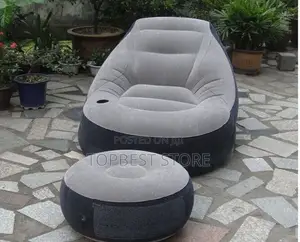 Original Single Electric Pump Inflatable Lounge Chair With Ottoman.