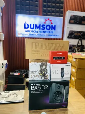 M-Audio Bx5d2 Studio Monitor Speaker, 2i2 Scarlett Soundcard, Akg P120