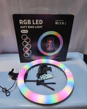 14" Inches RGB Ring Light With 3 Phone Holder and Stand