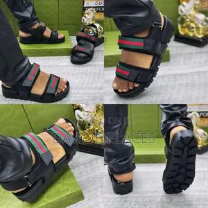 Quality Gucci Men's Chunky Web Strap Sandals Black