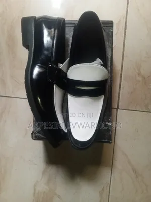 Classic Black and White Penny Loafers