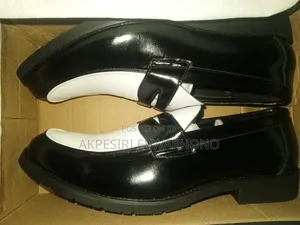 Classic Black and White Penny Loafers