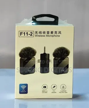 Dual Noise Cancelling Wireless F11-2 Microphone With 3 in 1 Receiver