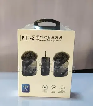 Dual Noise Cancelling Wireless F11-2 Microphone With 3 in 1 Receiver
