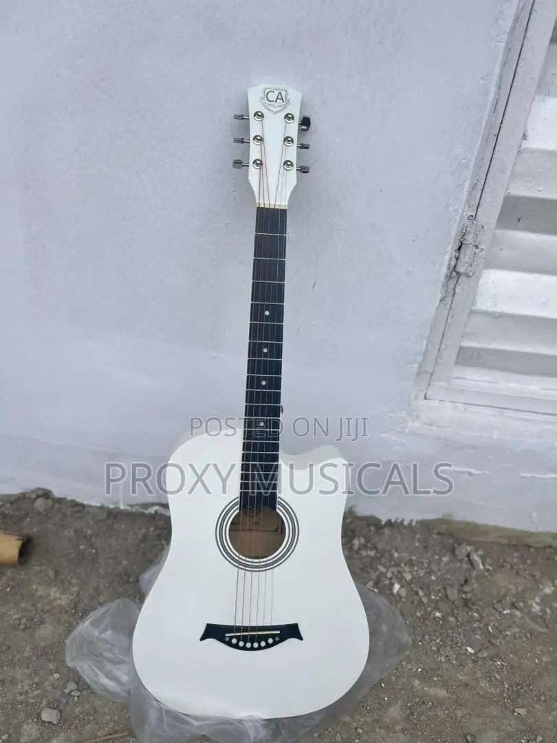 White Acoustic Boxed Guitar