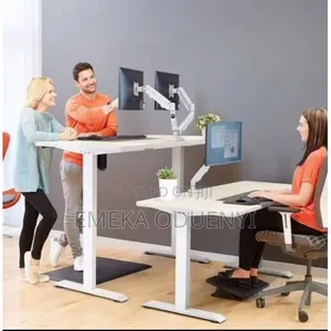 Adjustable Electric Table 1.2mtr Dual Arm Monitor Hanger 27-32-Black
