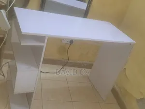 Modern White Home Office / Study Desk With Shelves (Quick Sale)