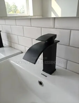 Luxury Matte Black Waterfall Wash Hand Basin Mixer Tap