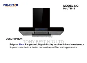 Polystar 90cm Range Hood Digital Display, Touch With Hand Wave/Sensor