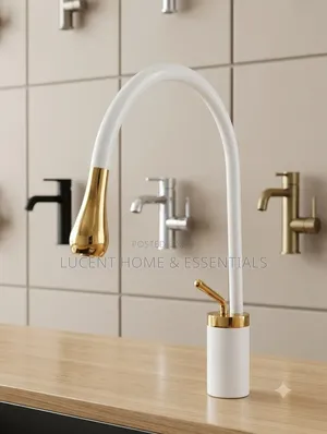 Luxury White Gold Swan Neck Kitchen / Basin Mixer Tap