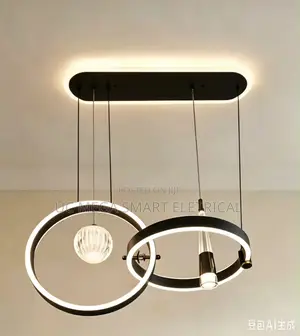 Minimalist Modern Led Chandelier Brushed Gold Black Ceiling Rings Hang