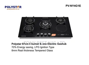 Polystar 87cm 4 Burners 1 Electric Gas Hub