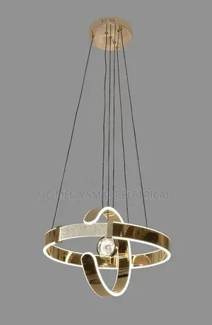 Medieval Bauhaus Luxury Circle Rings Gold Beads Shape Iron Led Pendant