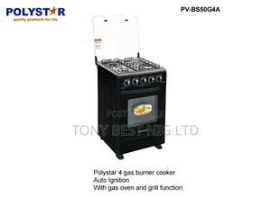Polystar 4 Gas Burner Cooker Auto Ignition