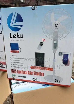 Leku Solar Rechargeable Standing Fan