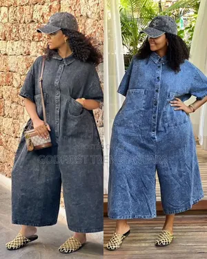 Latest Jean Baggy Jumpsuit With Cap