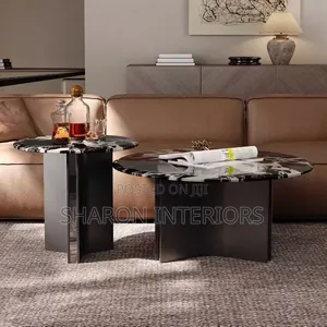 Luxury Black Marble Nesting Coffee Table Set