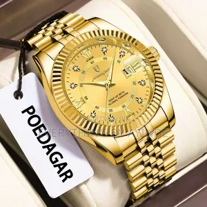 Poedager Wrist Watch Analog and Digital Gold