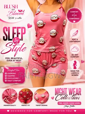 Ladies Premium Cotton Nightwear Set – Soft Comfortable Pajamas
