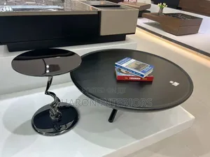 Modern Oval Coffee Table Set With Designer Side Table