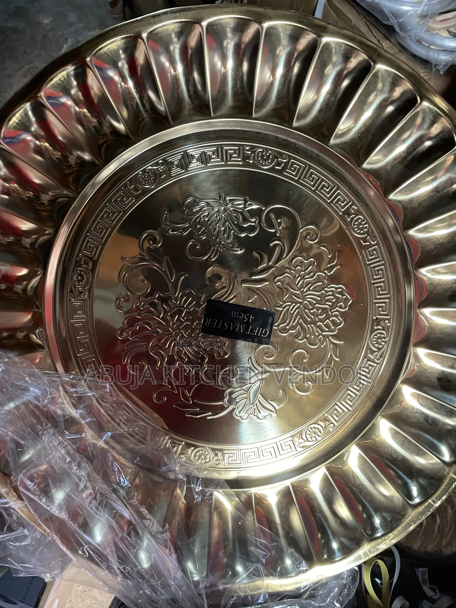 Golden Round Tray