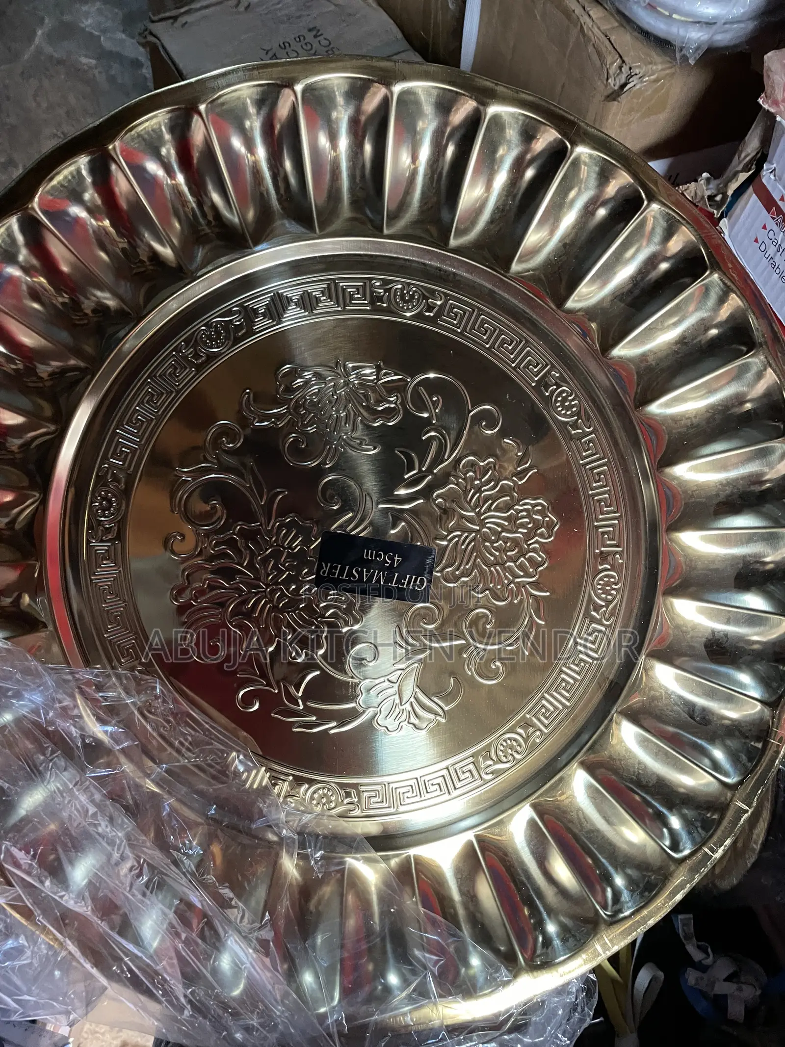 Golden Round Tray