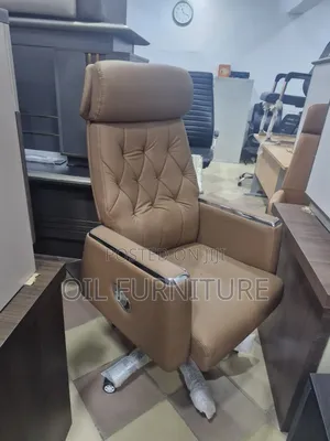 Premium High-Back Executive Leather Office Chair - Brown