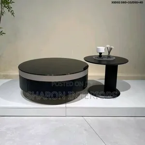 Modern Round Coffee Table With Side Table