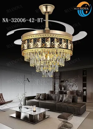 Italian Crystal Style Ceiling Fan Lights Luxurious