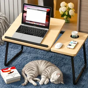 Adjustable Foldable Laptop Bed Table With Cup Holder